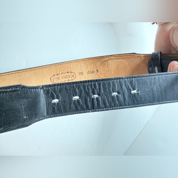 Nocona Black and Tan Leather Belt GENUINE CROCODILE - Picture 2 of 6